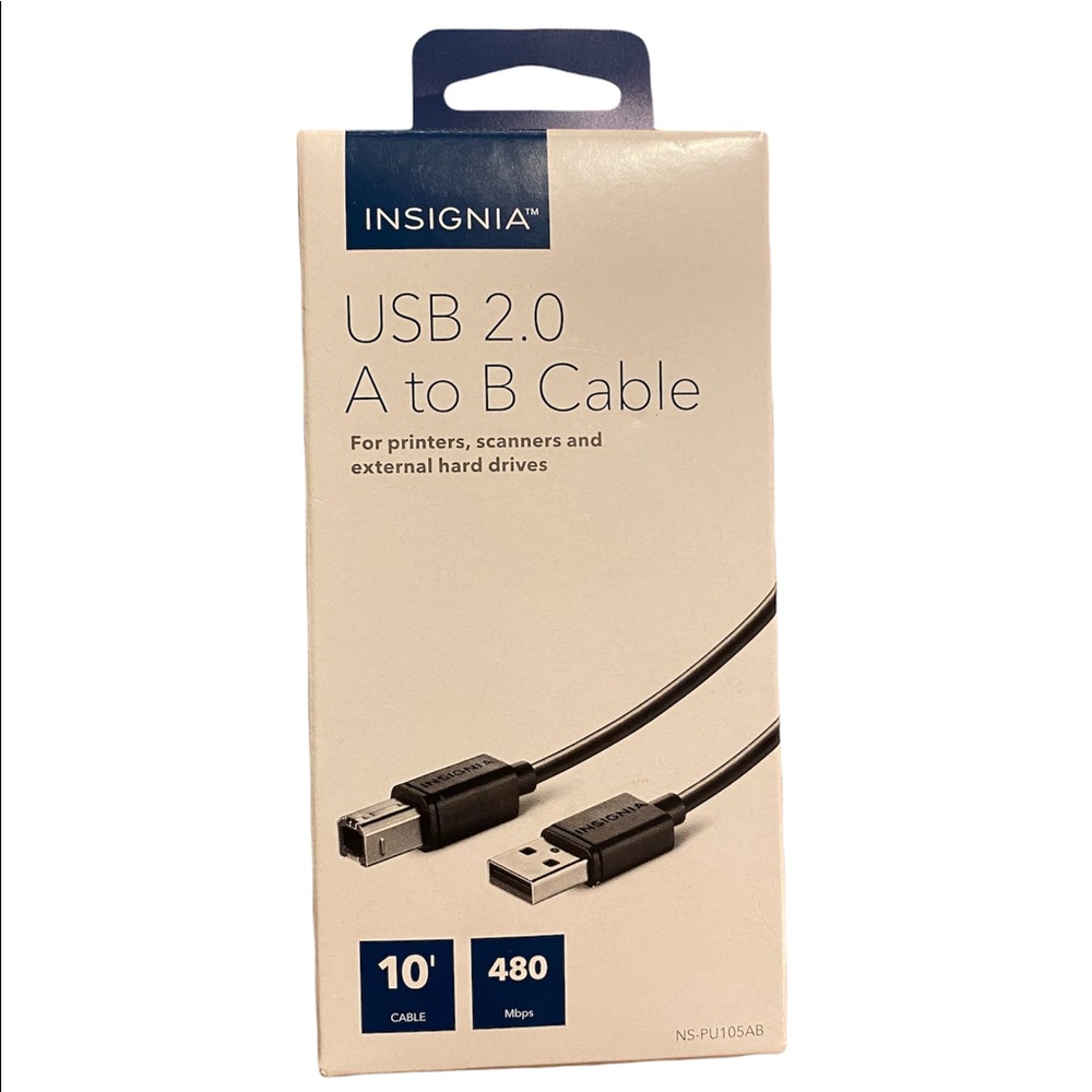 Insignia USB 2.0 A to B Cable 10 ft